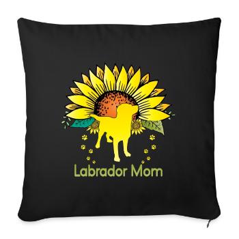 Drôle de maman Labrador - Housse de coussin décorative 45 x 45 cm - noir - Devant