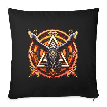 Baphomet - Luzifer - Teufel - Satan - 666 - Sofakissenbezug 45 x 45 cm - Schwarz - Vorne