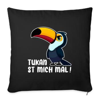 TUKAN VOGEL AMERIKA SAFARI BÖSE LAUNE ABNEIGUNG - Sofakissenbezug 45 x 45 cm - Schwarz - Vorne