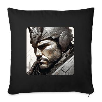 Guerrier - Housse de coussin décorative 45 x 45 cm - noir - Devant