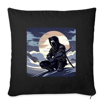 Mystérieux guerrier ninja - Housse de coussin décorative 45 x 45 cm - noir - Devant
