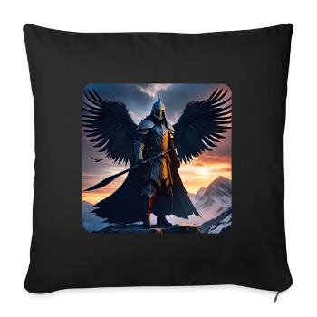 Fantasy Engels Ritter - Sofakissenbezug 45 x 45 cm - Schwarz - Vorne