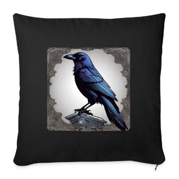 Schwarzer Rabe - Sofakissenbezug 45 x 45 cm - Schwarz - Vorne