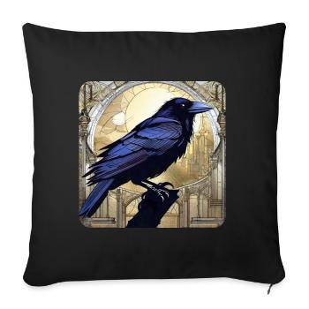 Black Raven - Sofa pillowcase 17,3'' x 17,3'' (45 x 45 cm) - black - Front