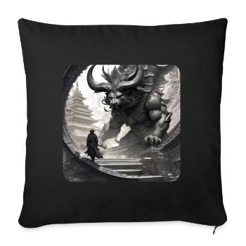 Demon, Monster, Monster, Monster, - Sofa pillowcase 17,3'' x 17,3'' (45 x 45 cm) - black - Front