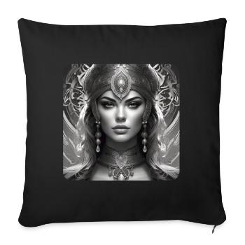 Mystical Fantasy Woman - Sofa pillowcase 17,3'' x 17,3'' (45 x 45 cm) - black - Front