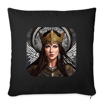 Fière Valkyrie - Housse de coussin décorative 45 x 45 cm - noir - Devant