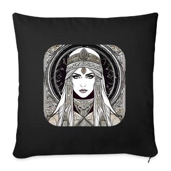 Mystical Fantasy Woman - Sofa pillowcase 17,3'' x 17,3'' (45 x 45 cm) - black - Front