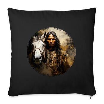 Les Sioux ont un lien profond avec la nature - Housse de coussin décorative 45 x 45 cm - noir - Devant