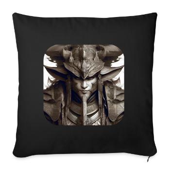 Fier chevalier de fantaisie - Housse de coussin décorative 45 x 45 cm - noir - Devant