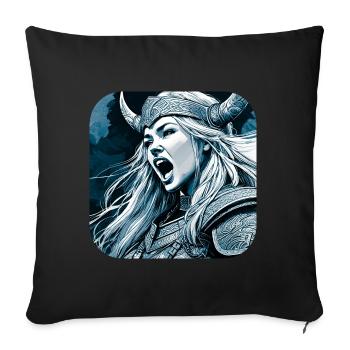 Fière Viking Germanin Shieldmaiden - Housse de coussin décorative 45 x 45 cm - noir - Devant