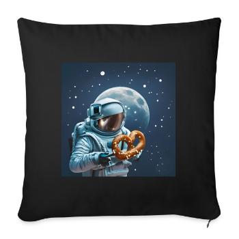 Astronaute Bretzel - Housse de coussin décorative 45 x 45 cm - noir - Devant