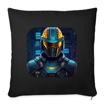 Motif cool du cyberespace - Housse de coussin décorative 45 x 45 cm - noir - Devant