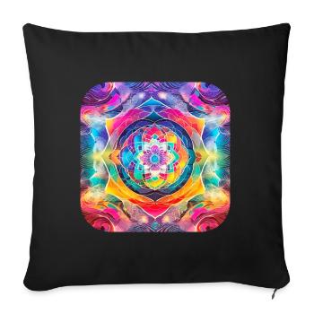 Psychedelisches Motiv I - Sofakissenbezug 45 x 45 cm - Schwarz - Vorne