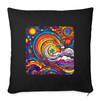 Motif psychédélique IV - Housse de coussin décorative 45 x 45 cm - noir - Devant