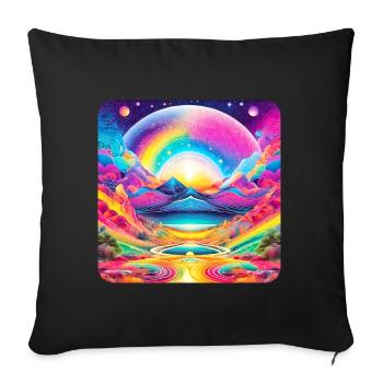 Psychedelic Motif III - Sofa pillowcase 17,3'' x 17,3'' (45 x 45 cm) - black - Front