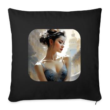 Graceful Beauty II - Sofa pillowcase 17,3'' x 17,3'' (45 x 45 cm) - black - Front