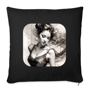 Graceful beauty - Sofa pillowcase 17,3'' x 17,3'' (45 x 45 cm) - black - Front