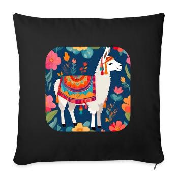 Cooles Lama - Sofakissenbezug 45 x 45 cm - Schwarz - Vorne