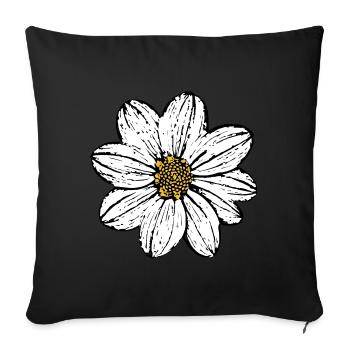 Flower White White Flowers Gift Idea Christmas - Sofa pillowcase 17,3'' x 17,3'' (45 x 45 cm) - black - Front