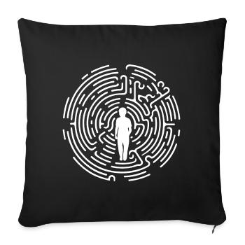 Innovative Trend: Binaural Beats, Urban City Fashion - Sofa pillowcase 17,3'' x 17,3'' (45 x 45 cm) - black - Front