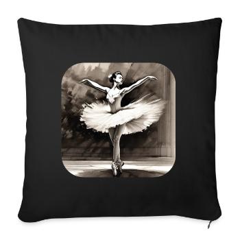 Prima Ballerina IV - Sofakissenbezug 45 x 45 cm - Schwarz - Vorne