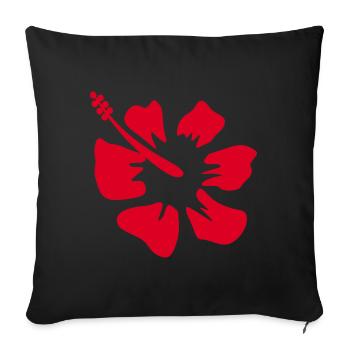 Flower red red flowers red red flowers hibiscus - Sofa pillowcase 17,3'' x 17,3'' (45 x 45 cm) - black - Front