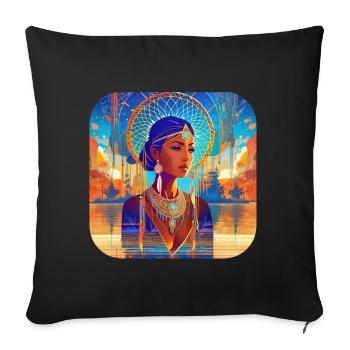 Chaman fantastique mystique avec attrape-rêves - Housse de coussin décorative 45 x 45 cm - noir - Devant