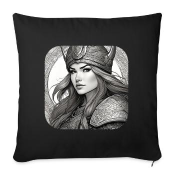 Fière Viking Germanin Shieldmaiden - Housse de coussin décorative 45 x 45 cm - noir - Devant