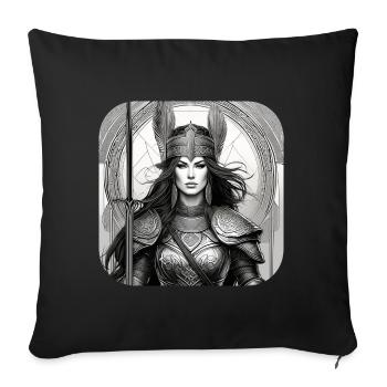 Fière Viking Germanin Shieldmaiden - Housse de coussin décorative 45 x 45 cm - noir - Devant