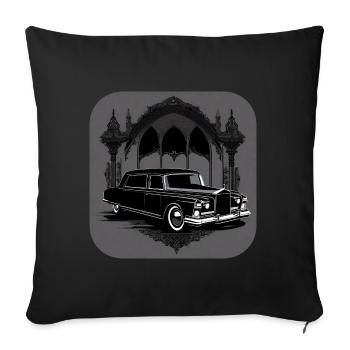 Corbillard Vintage cool - Housse de coussin décorative 45 x 45 cm - noir - Devant