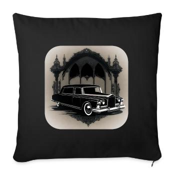 Corbillard Vintage cool - Housse de coussin décorative 45 x 45 cm - noir - Devant