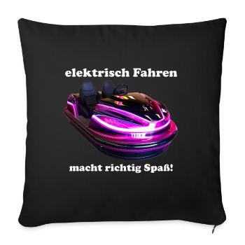 Conduire une voiture électrique, c’est amusant - Housse de coussin décorative 45 x 45 cm - noir - Devant