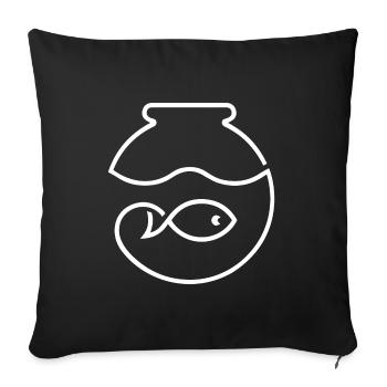 FISCHGLAS KUGEL AQUARIUM FISCH BECKEN BEHÄLTER - Sofakissenbezug 45 x 45 cm - Schwarz - Vorne