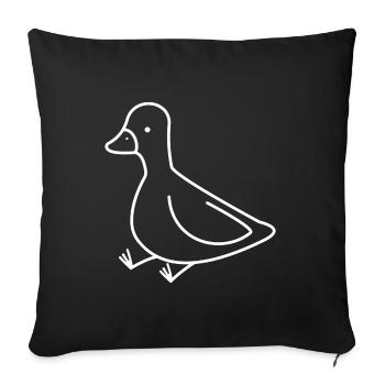 DUCK DUCKLING CHICK GOOSE BIRD ANIMAL FLIGHT FEATHER YOUNG - Sofa pillowcase 17,3'' x 17,3'' (45 x 45 cm) - black - Front