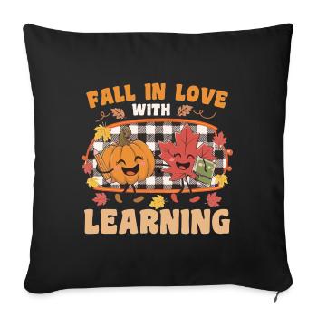 Fall In Love With Learning Autumn Pumpkin Teacher - Sofa pillowcase 17,3'' x 17,3'' (45 x 45 cm) - black - Front
