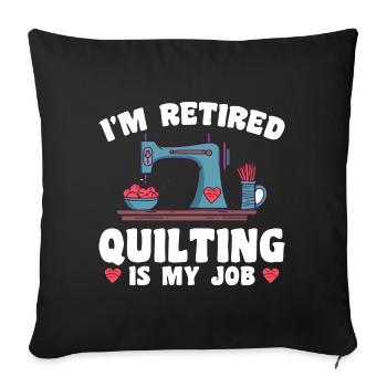 Quilten Frauen Mama Oma Stich Näherin Quilter - Sofakissenbezug 45 x 45 cm - Schwarz - Vorne
