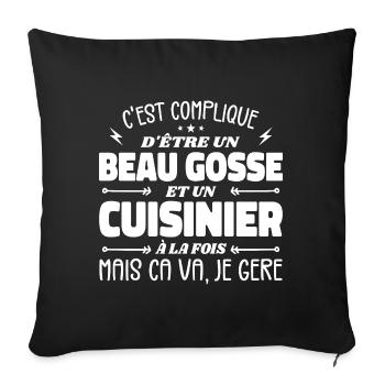 Handsome Man Cook - Sofa pillowcase 17,3'' x 17,3'' (45 x 45 cm) - black - Front