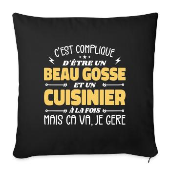 Handsome Man Cook - Sofa pillowcase 17,3'' x 17,3'' (45 x 45 cm) - black - Front