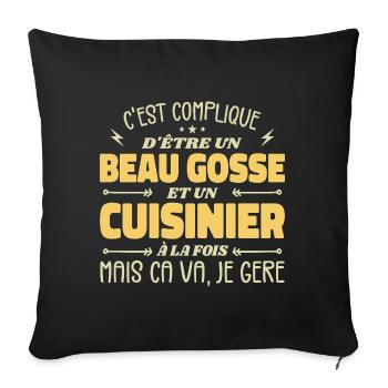 Handsome Man Cook - Sofa pillowcase 17,3'' x 17,3'' (45 x 45 cm) - black - Front