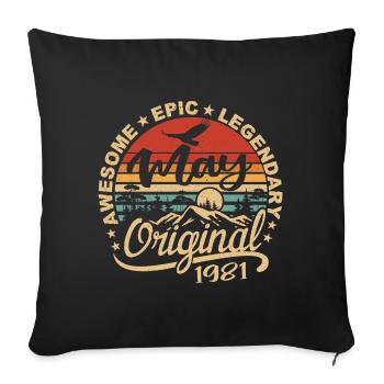 Birthday May 1981 May | Gift May 1981 - Sofa pillowcase 17,3'' x 17,3'' (45 x 45 cm) - black - Front