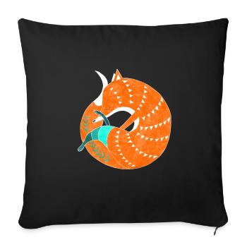 Retro Fuchs Tierliebe Geschenk - Sofakissenbezug 45 x 45 cm - Schwarz - Vorne