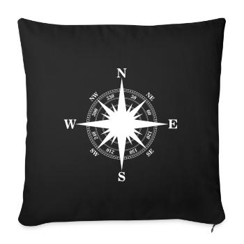 Travel Compass Cardinal Direction - Sofa pillowcase 17,3'' x 17,3'' (45 x 45 cm) - black - Front