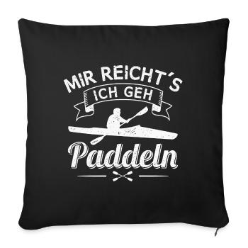 Paddeln Paddelboot Kajak Kajakfahren - Sofakissenbezug 45 x 45 cm - Schwarz - Vorne