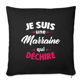 Je Suis Une Marraine Qui Déchire - Housse de coussin décorative 45 x 45 cm - noir - Devant