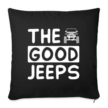 Les bonnes jeeps - Housse de coussin décorative 45 x 45 cm - noir - Devant