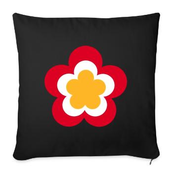 70s Flower Pattern Red - Sofa pillowcase 17,3'' x 17,3'' (45 x 45 cm) - black - Front