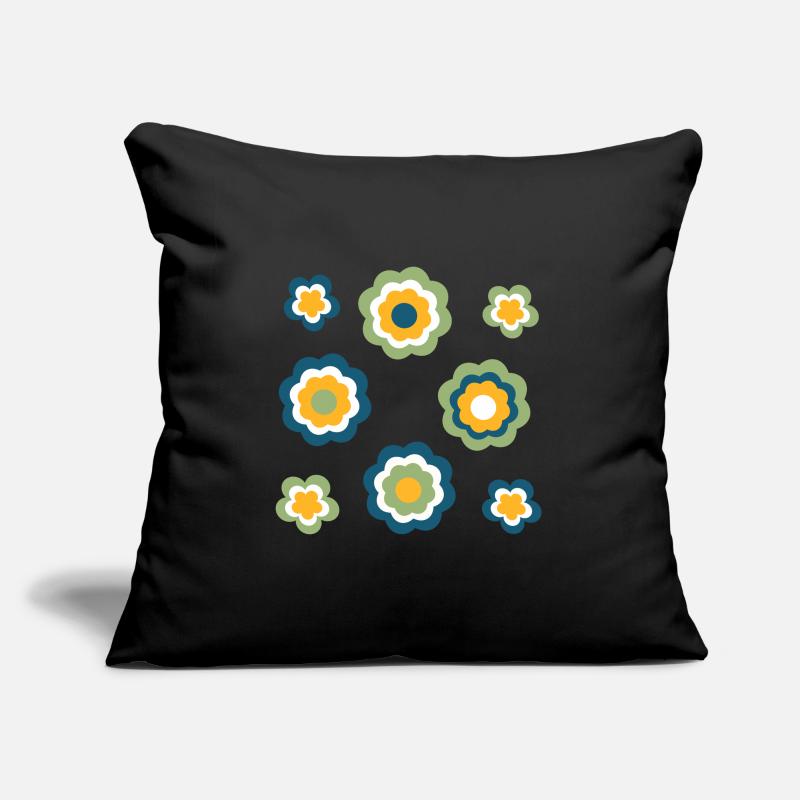 70s Flower Pattern Green Sofa pillowcase 17,3'' x 17,3'' (45 x 45 cm)