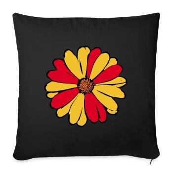 Années 70 Fleur Motif Rétro Hippie Fleurs Puissance - Housse de coussin décorative 45 x 45 cm - noir - Devant