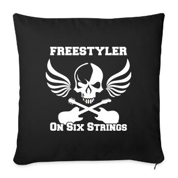 Guitare Freestyler Guitare électrique Skull 6 cordes - Housse de coussin décorative 45 x 45 cm - noir - Devant